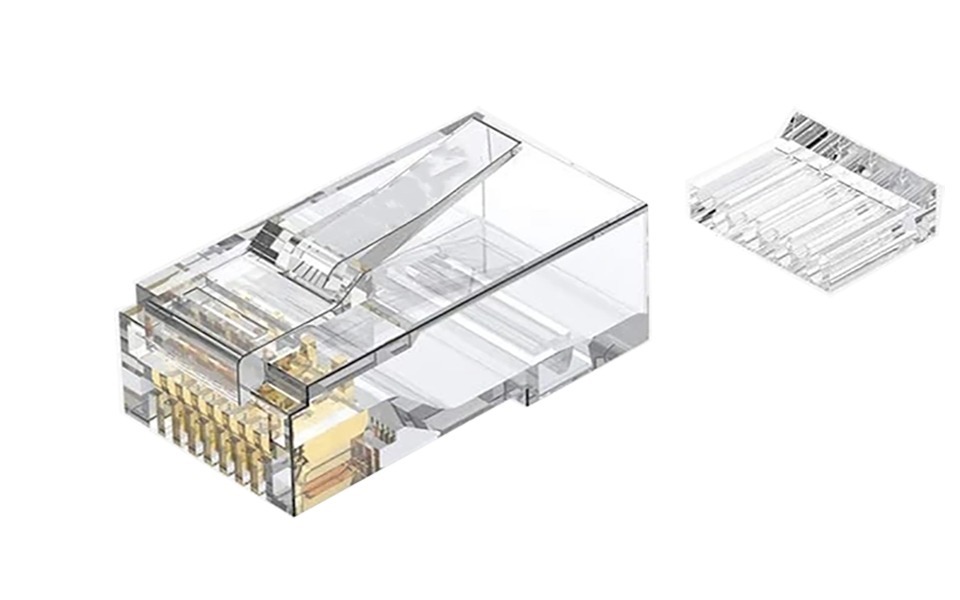 Коннектор со вставкой RJ-45 (8P8C) cat.6,  RIPO (Класс Е), универсальные ножи ( упк. 50шт.)