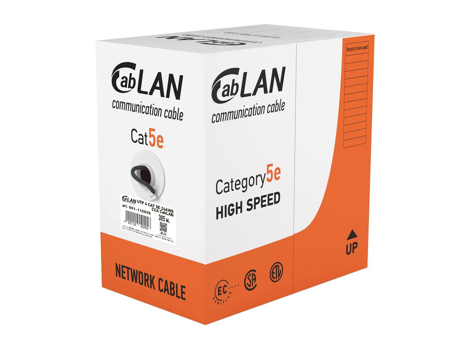 UTP4CAT5E 24AWG CCA CabLAN (2*305m) 0,41