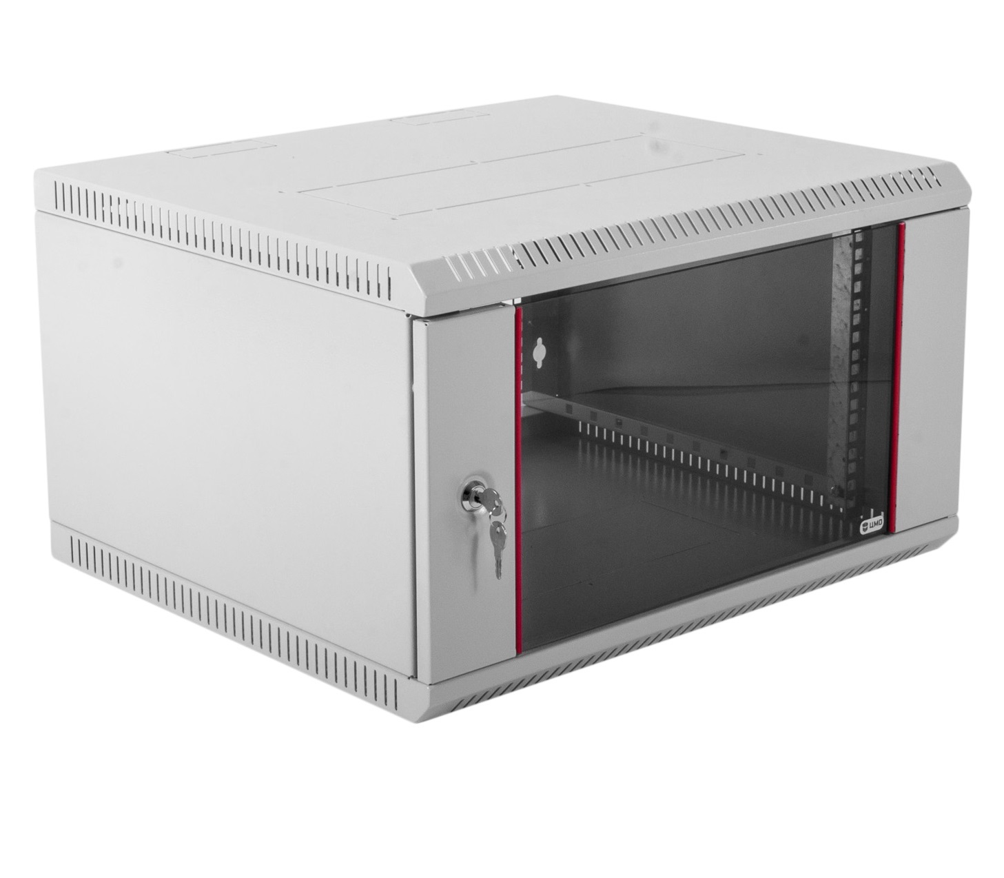 Шкаф телекоммуникационный настенный разборный 6U (600х520) дверь стекло (ЦМО)