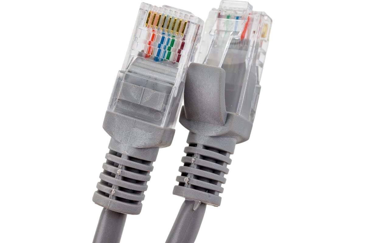 Патч-корд Ripo Standart UTP4 Cat 6, Cu, RJ45-RJ45, 1 m, PVC (серый)