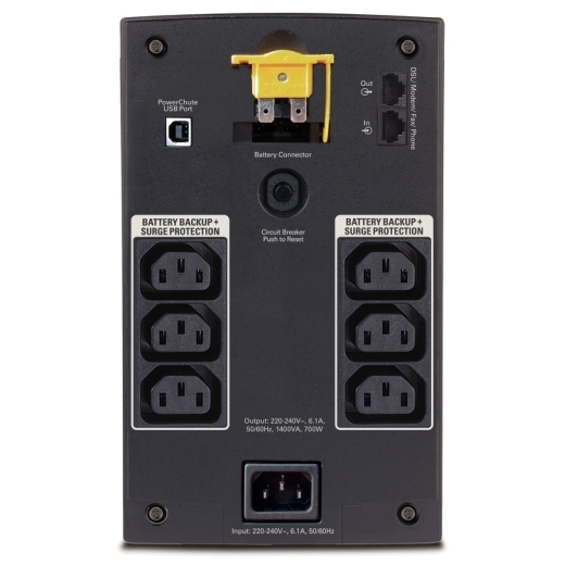 ИБП APC Back-UPS 1400 ВА, 230 В, авторегулировка напряжения, разъемы IEC