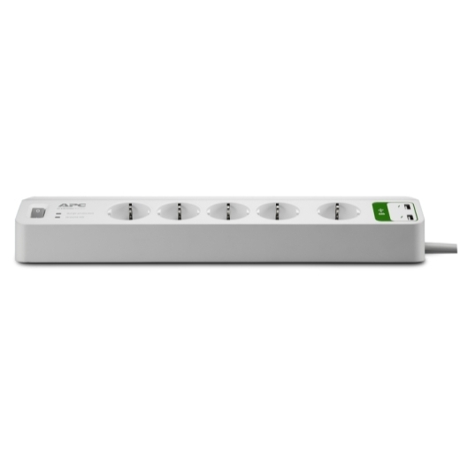 Сетевой фильтр APC Essential SurgeArrest, 5 розеток, USB-зарядное устройство на 2 порта, 5 В, 2,4 А, 230 В, Украина