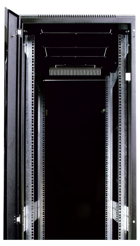 Шкаф телекоммуникационный напольный 22U (600x1000) дверь перфорированная 2 шт., цвет чёрный (ЦМО)