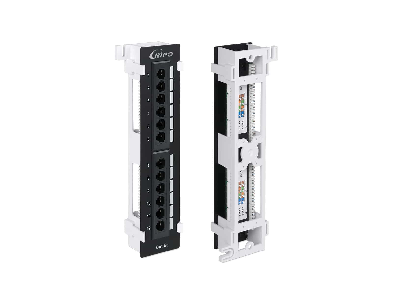 Патч-панель Ripo настенная, 12 портов RJ-45, категория 6, с подставкой, Dual IDC
