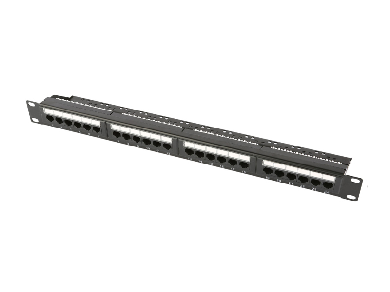 Патч-панель Ripo 19",1U, 24 порта, Cat.6A (КлассEA), 500МГц, RJ45/8P8C, Dual IDC, с организатором