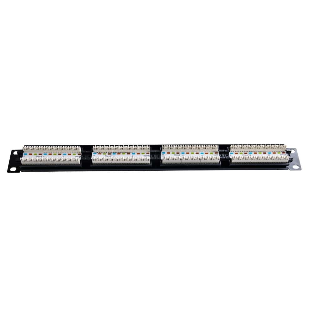 Патч-панель  Ripo 19", 1U, 24 порта, Cat.5e (Класс D), 100МГц, RJ45/8P8C, 110, T568A/B
