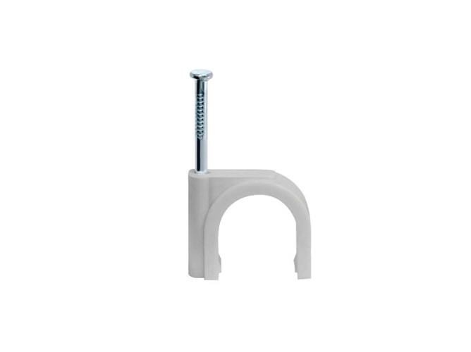 Скоба 6 mm круглая Ripo для кабеля, белая ,( упк.100 шт.)