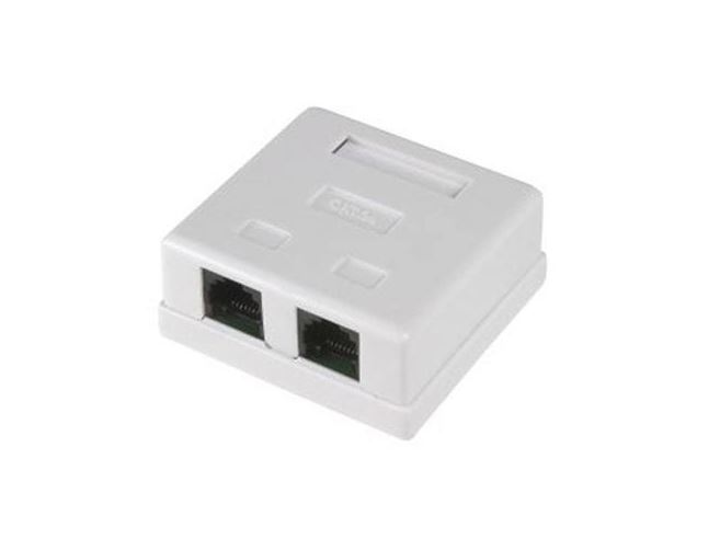 Настенная розетка Ripo, 2 порта, Cat.5e (Класс D), 100МГц, 2xRJ45/8P8C, белая