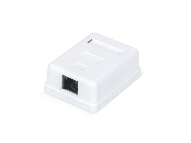 Настенная розетка Ripo, 1 порт, Cat.6(Класс Е), 250МГц, RJ45/8P8C, Dual IDC T568A/B, неэкр, белая