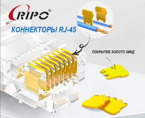 Поступление на склад! Коннекторы RJ11 и RJ-45 с напылением 3 мкд