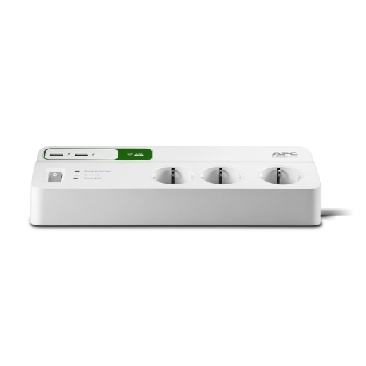 Сетевой фильтр APC Essential SurgeArrest, 6 розеток, USB-зарядное устройство на 2 порта, 5 В, 2,4 А, 230 В, Украина