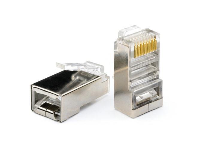 Коннектор RJ-45 (8P8C) cat.6, экранированный RIPO (Класс Е), универ. ножи упк.20шт