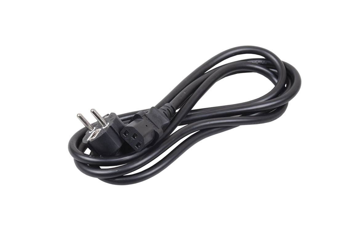 Кабель питания RIPO  1.8м, Schuko-C13 (3*0.75 mm2)  10A, черный, угловая вилка, с заземлением