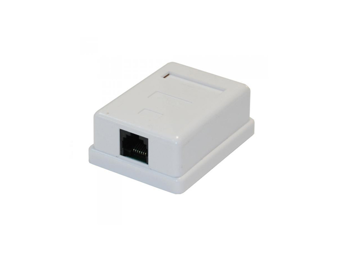Настенная розетка Ripo, 1 порт, Cat.5e (Класс D), 100МГц, 1xRJ45/8P8C, белая