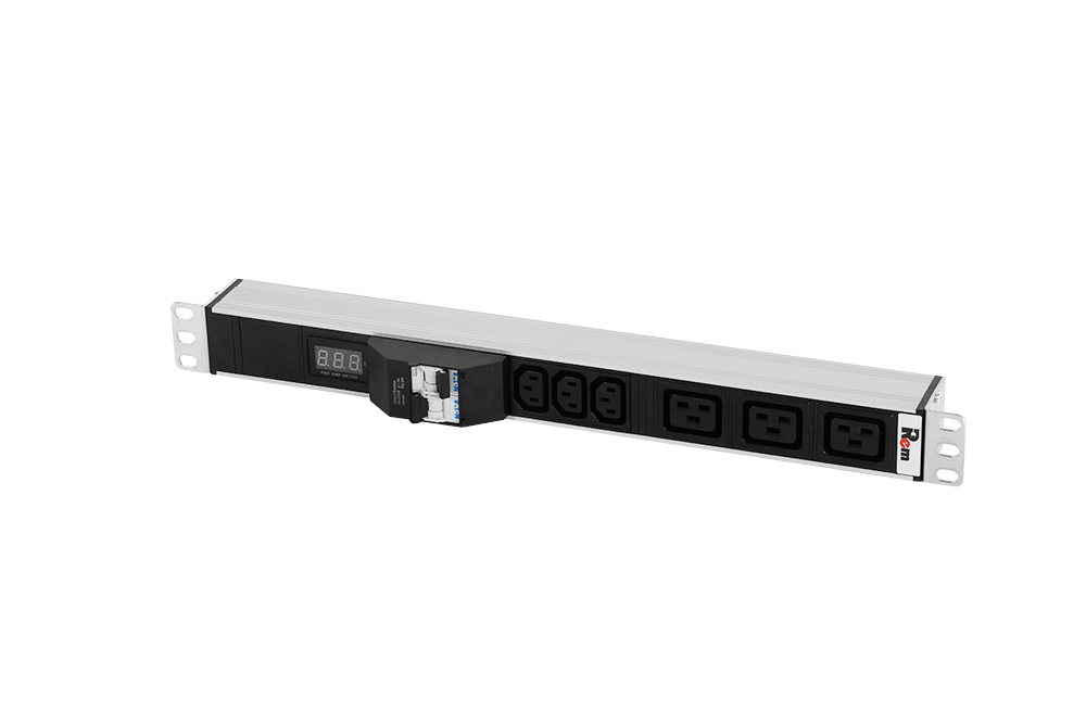Блок розеток Rem-32 с авт., и амп., 3 IEC 60320 C13, 3 IEC 60320 C19, 32А, алюм., 19&amp;quot;, колодка (ЦМО)