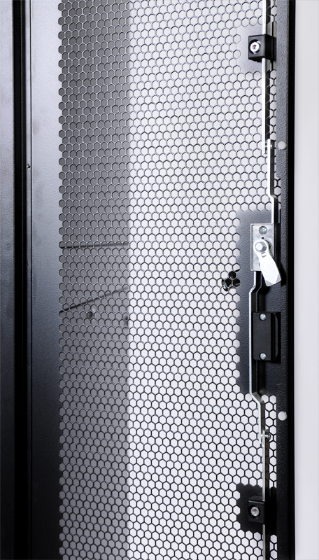 Шкаф серверный ПРОФ напольный 42U (800x1200) дверь перфор. 2 шт., черный, в сборе (ЦМО)