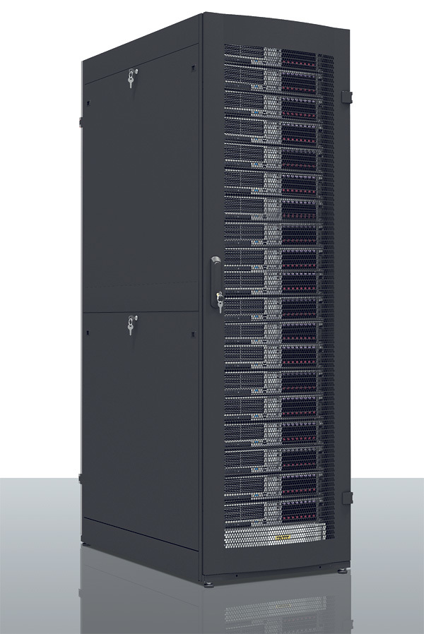 Шкаф серверный ПРОФ напольный 48U (600x1200) дверь перфор. 2 шт., черный, в сборе (ЦМО)