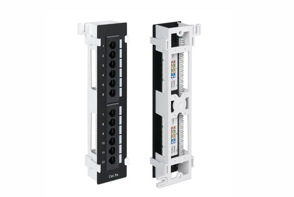 Патч-панель  Ripo настенная, 12 портов,  Cat.5e (Класс D), 100МГц, RJ45/8P8C, 110, T568A/B,