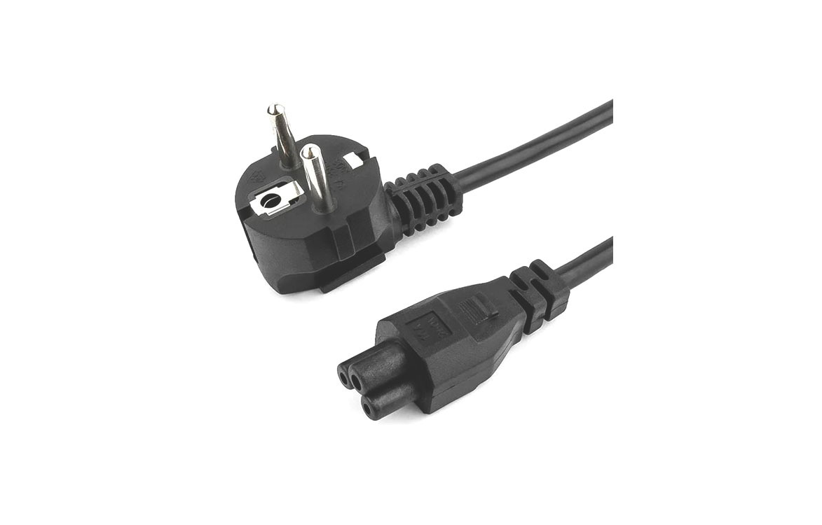 Кабель питания RIPO  1.8м, Schuko S22-C5 (3*0.75 mm2)  10A, черный, угл. вилка, с заземл (для ноутб)