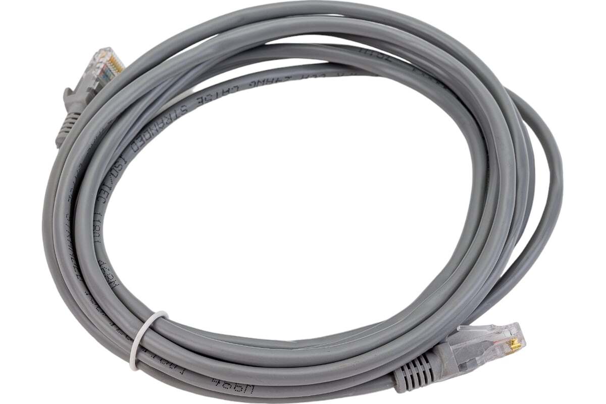 Патч-корд Ripo Standart UTP4 Cat 6, Cu, RJ45-RJ45, 10 m, PVC (серый)