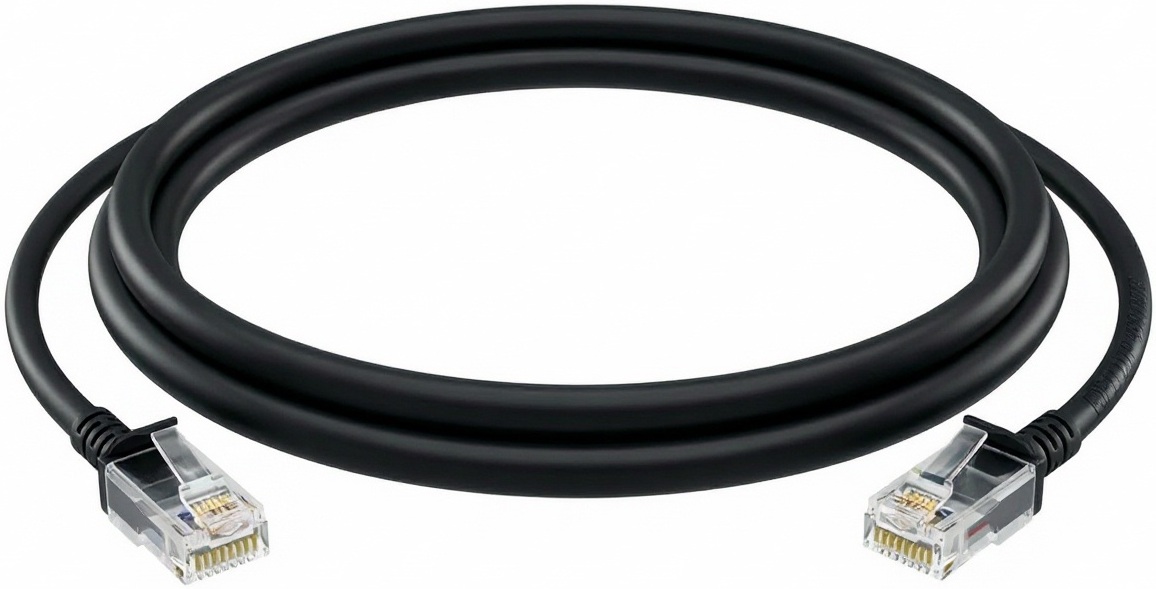 Патч-корд Ripo Standart UTP4 Cat 5E, Cu, RJ45, 50 m, PE (черный)