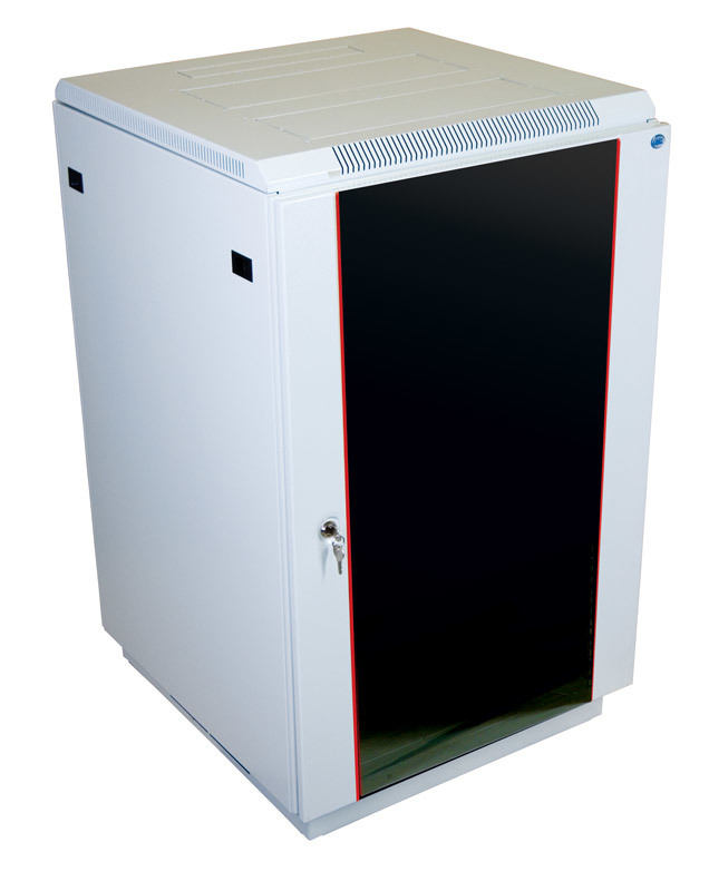 Шкаф телекоммуникационный напольный 18U (600x800) дверь стекло (ЦМО)