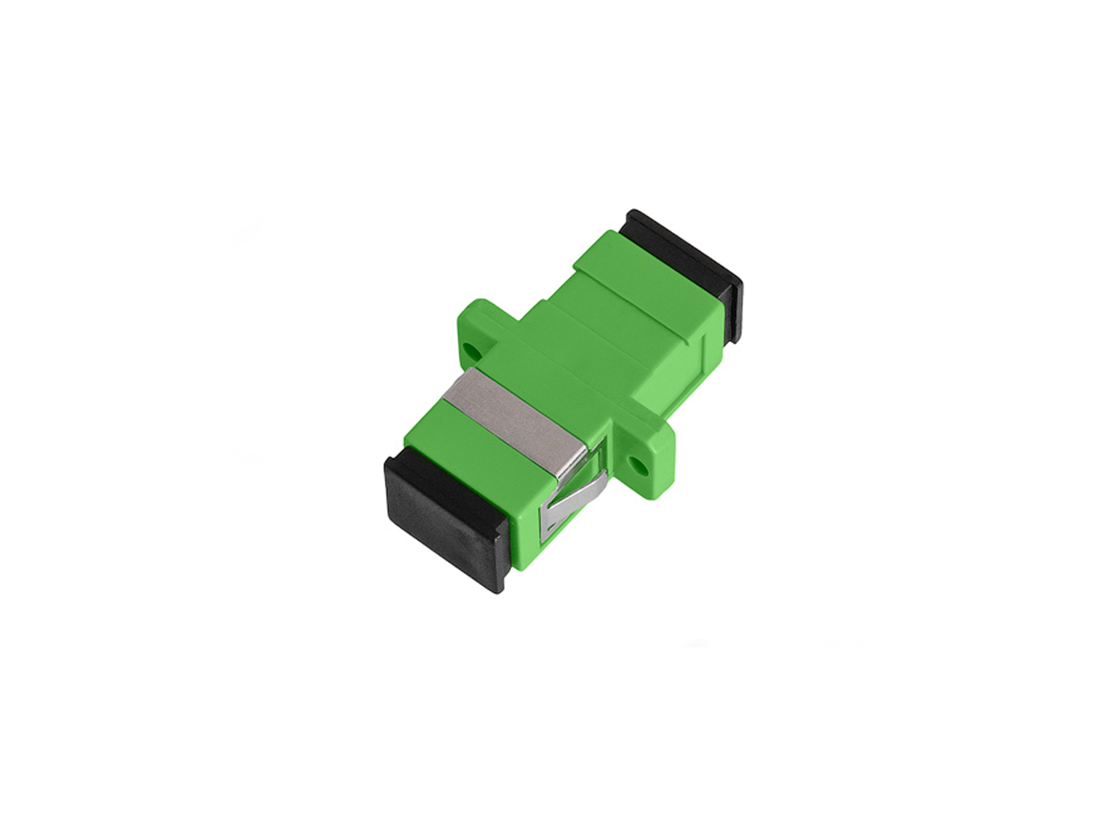 Розетка (адаптер) оптическая AO-1SM-SCA/SCA-YOMO с фланцем, green